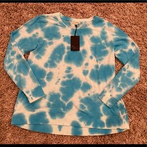 Jane & Delancey Tie-Dye Long Sleeve Top Blue/White - Size M